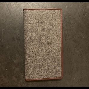 Ralph Lauren Wallet Gray Flannel & Leather Unused